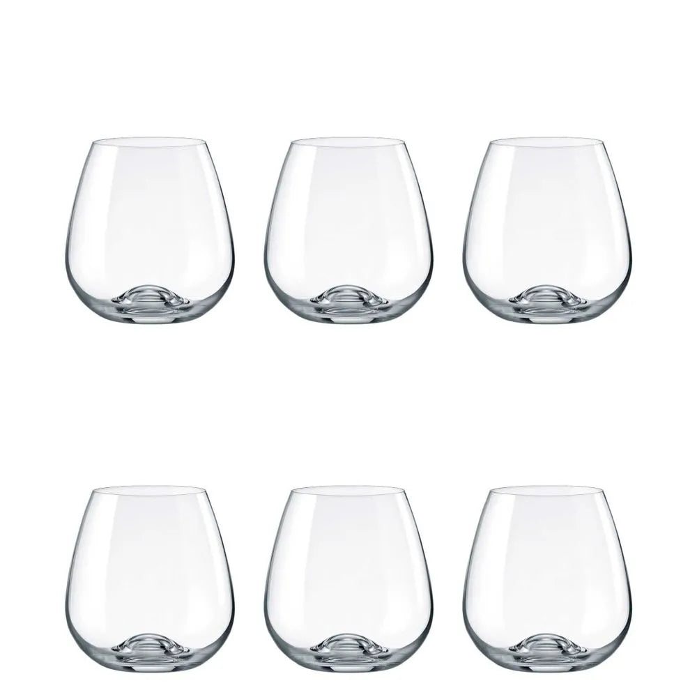 Set of 6 Easy White Wine Crystal Glasses 440 ml