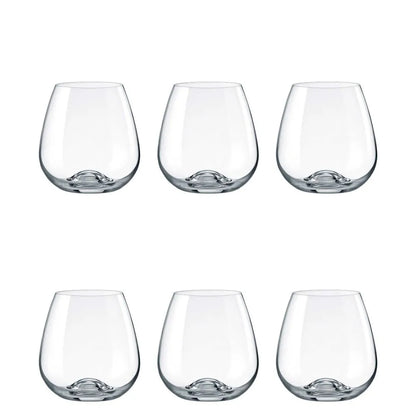 Set of 6 Easy White Wine Crystal Glasses 440 ml
