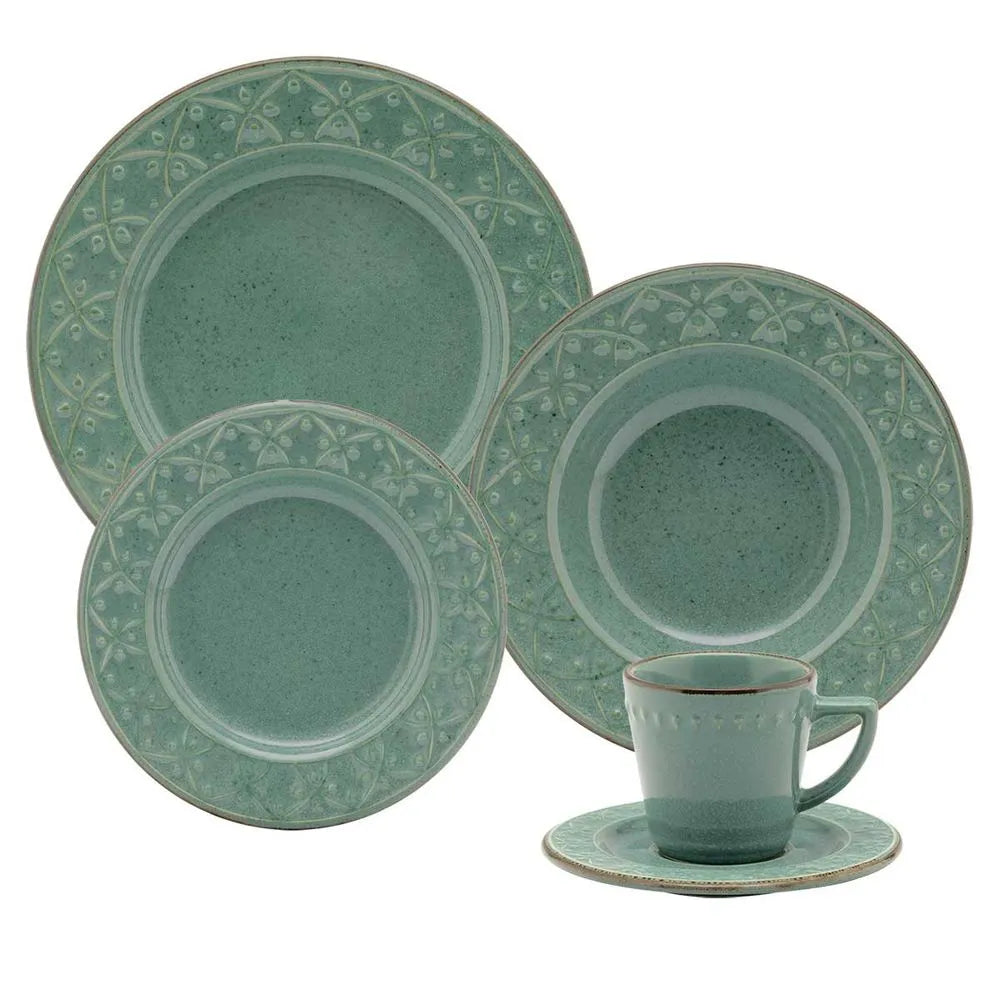 Mendi Malachite 30-Piece Dinner and Tea Set