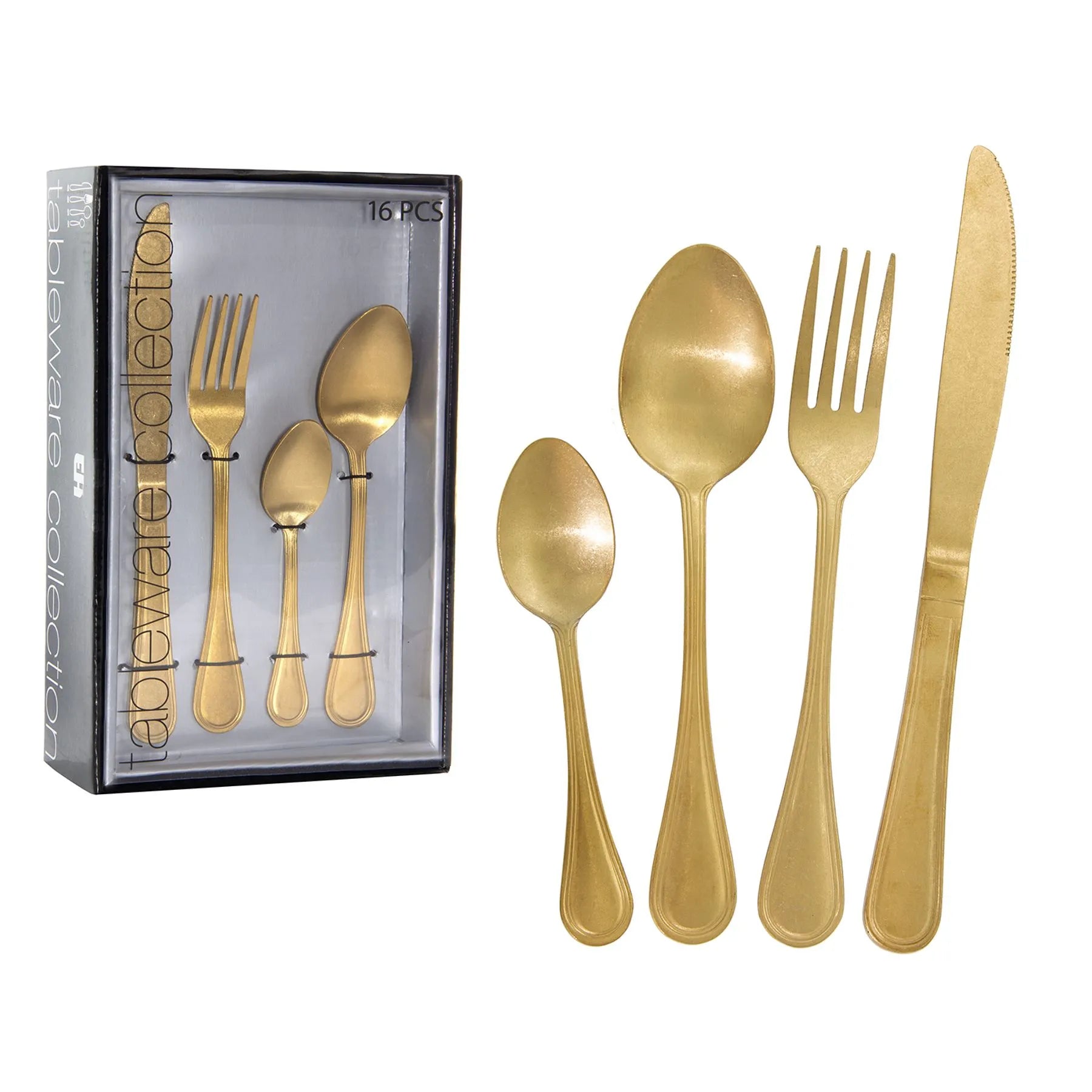 16-piece antique gold laville cutlery set