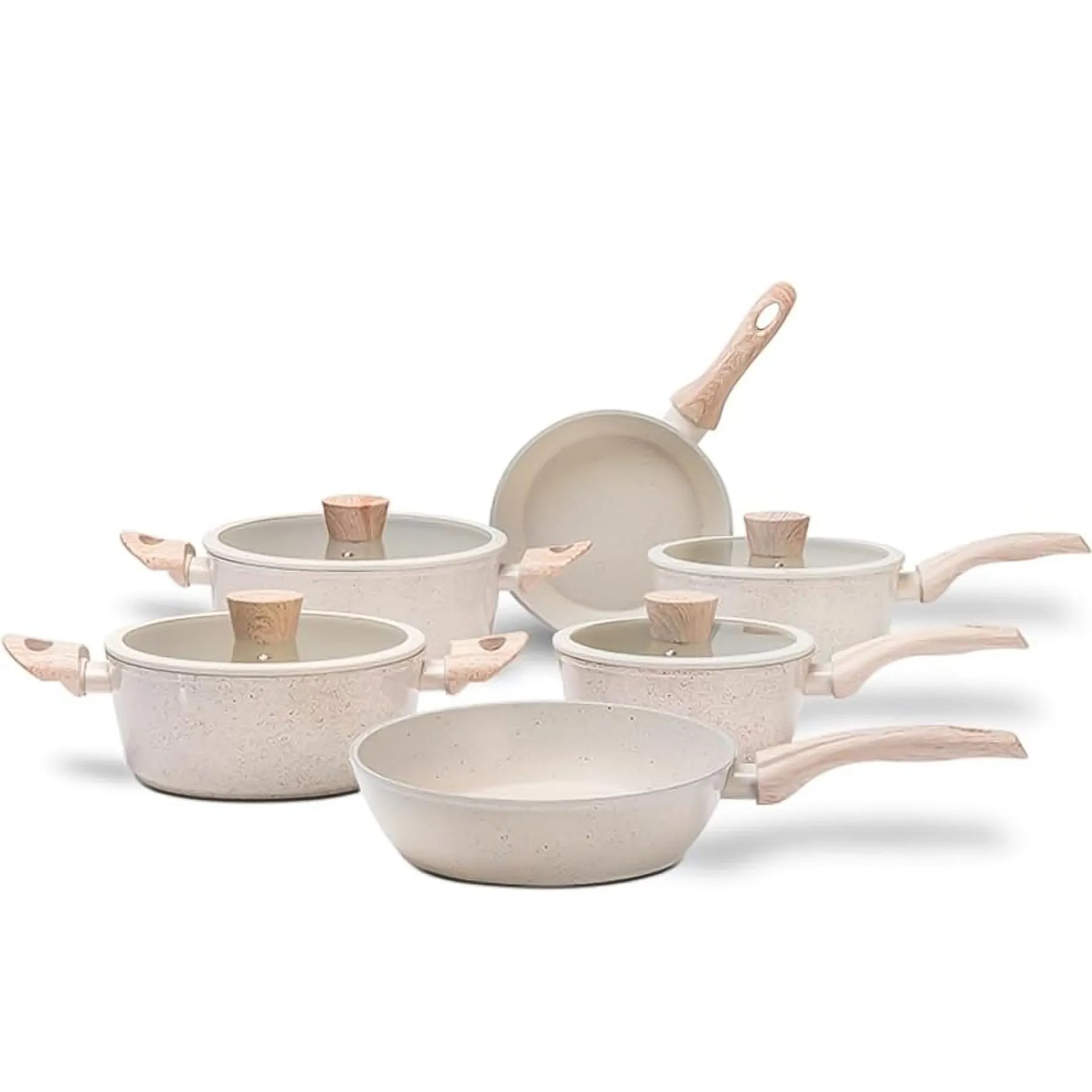 6-Piece Nonstick Pan Set with Ceramic Coating and Aluminum
