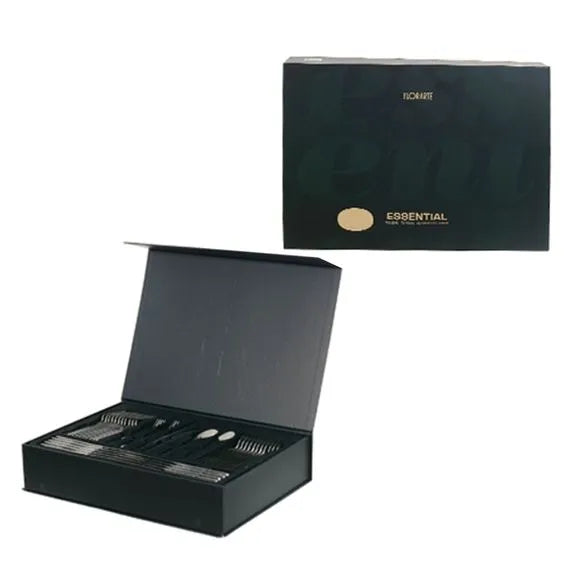 72-Piece Stainless Steel Cutlery Set with Lithographed Box - Essential