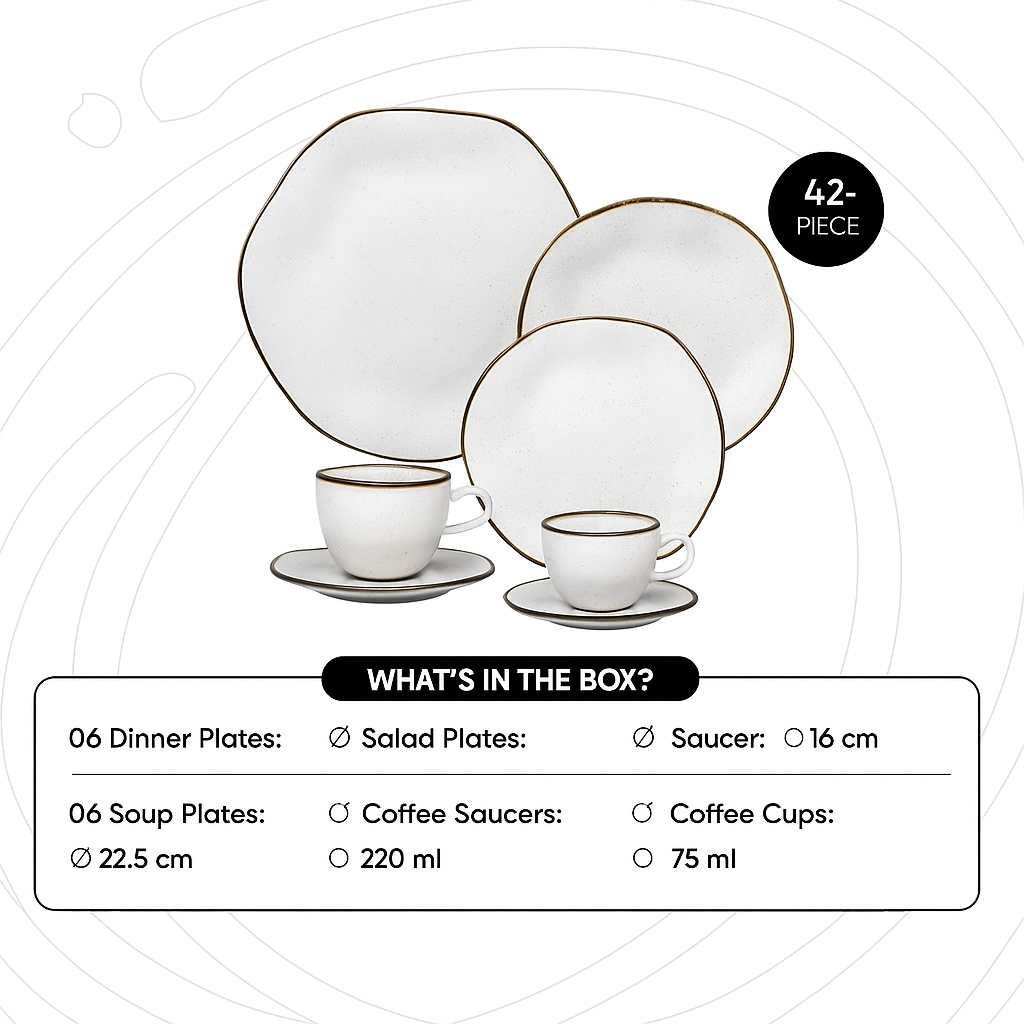 42-Piece Dinnerware, Tea and Coffee Set – Waves
