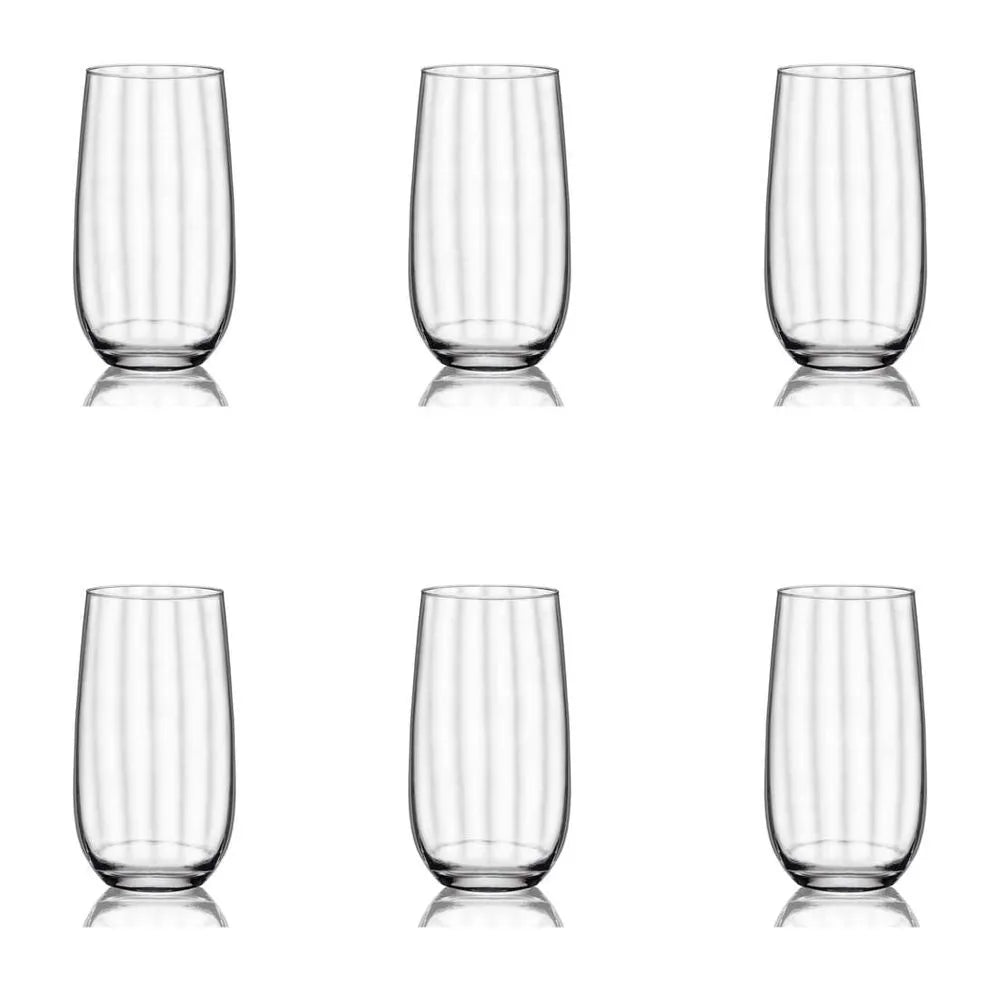 Set of 6 Long Drink Crystal Glasses 490 ml Proper Effect