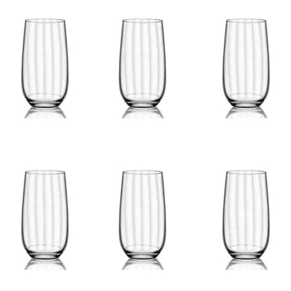 Set of 6 Long Drink Crystal Glasses 490 ml Proper Effect