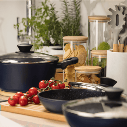 5-Piece Everyday Nonstick Induction Cookware Set Blue