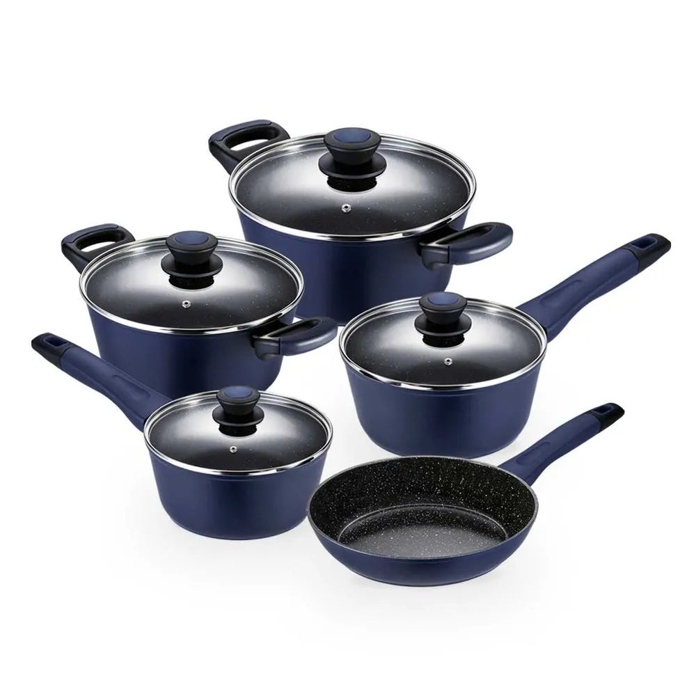 5-Piece Everyday Nonstick Induction Cookware Set Blue
