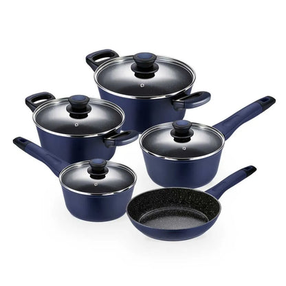 5-Piece Everyday Nonstick Induction Cookware Set Blue