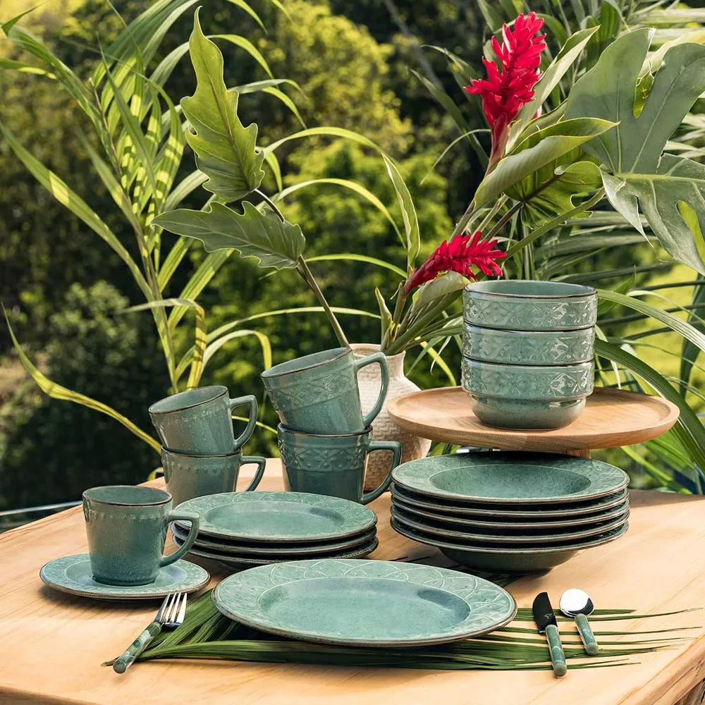 Mendi Malachite 30-Piece Dinner and Tea Set